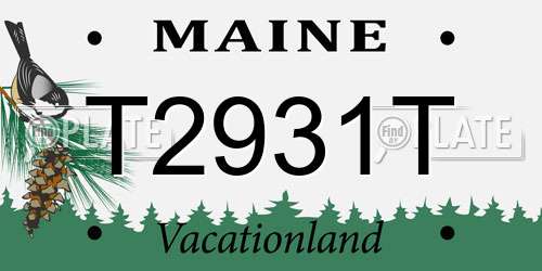 T2931T Maine License Plate