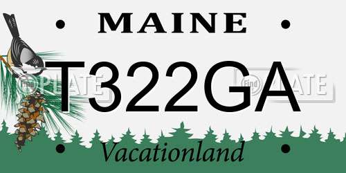 T322GA Maine License Plate