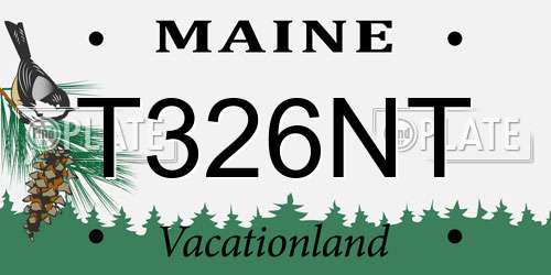 T326NT Maine License Plate