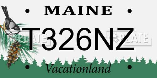 T326NZ Maine License Plate