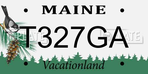 T327GA Maine License Plate