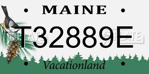 T32889E Maine License Plate