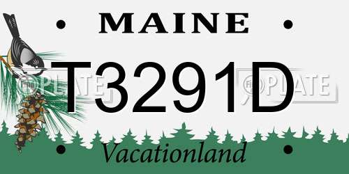 T3291D Maine License Plate