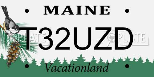 T32UZD Maine License Plate