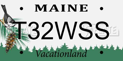 T32WSS Maine License Plate