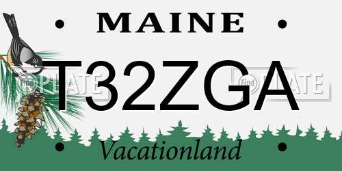 T32ZGA Maine License Plate