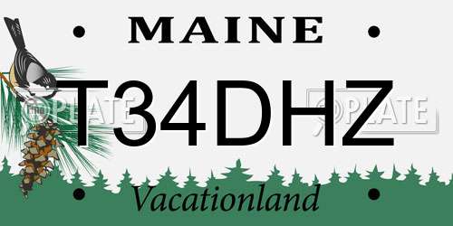 T34DHZ Maine License Plate