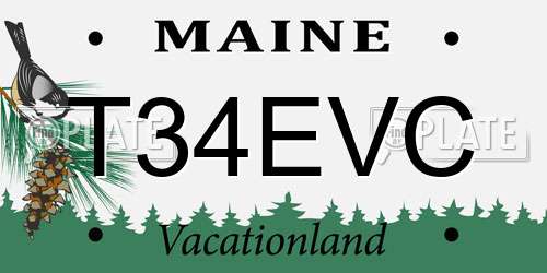 T34EVC Maine License Plate