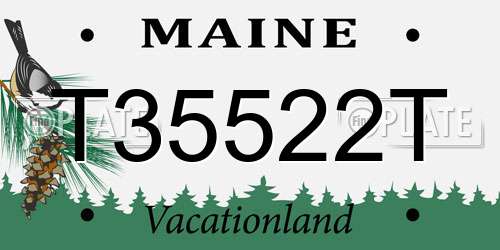 T35522T Maine License Plate