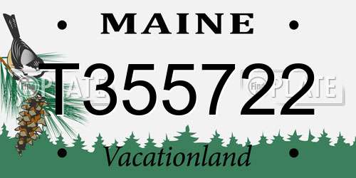 T355722 Maine License Plate