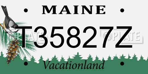T35827Z Maine License Plate