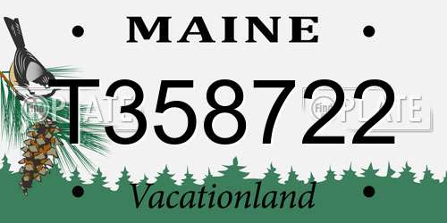 T358722 Maine License Plate