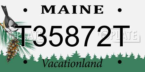 T35872T Maine License Plate