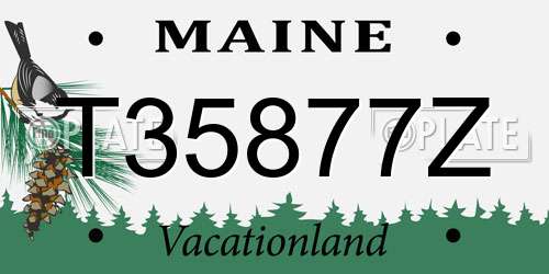 T35877Z Maine License Plate