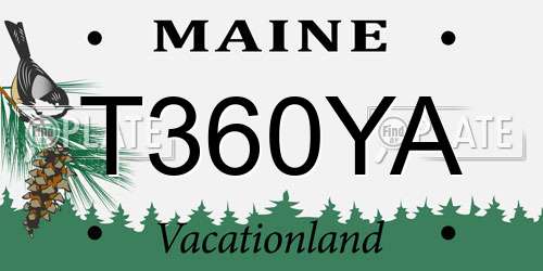 T360YA Maine License Plate