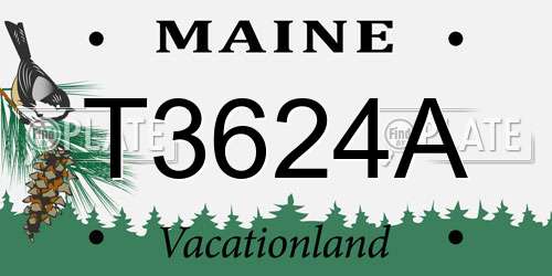 T3624A Maine License Plate