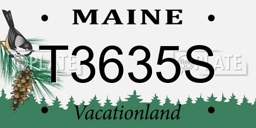 T3635S Maine License Plate