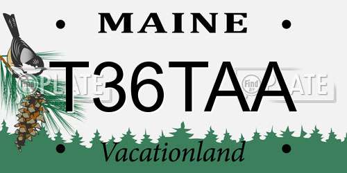 T36TAA Maine License Plate