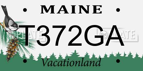 T372GA Maine License Plate