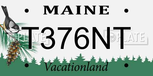 T376NT Maine License Plate