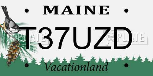 T37UZD Maine License Plate