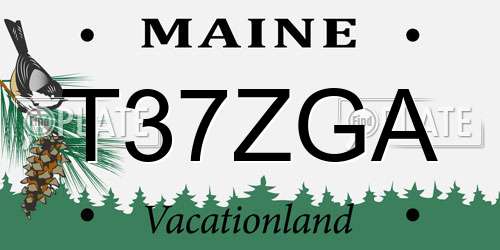 T37ZGA Maine License Plate