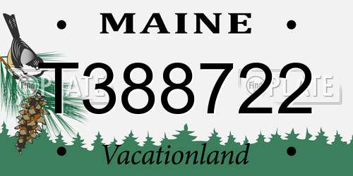 T388722 Maine License Plate