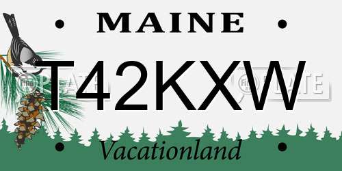 T42KXW Maine License Plate