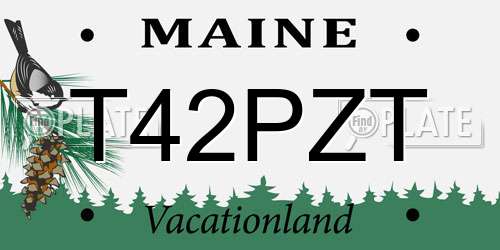 T42PZT Maine License Plate