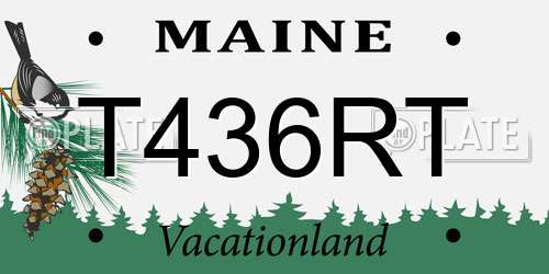 T436RT Maine License Plate
