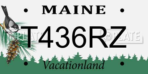 T436RZ Maine License Plate
