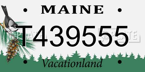 T439555 Maine License Plate
