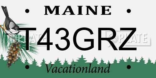 T43GRZ Maine License Plate