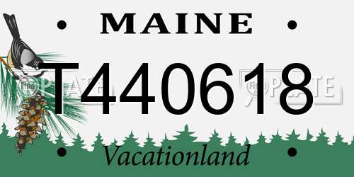 T440618 Maine License Plate