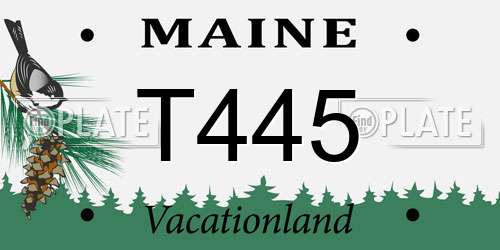 T445 Maine License Plate