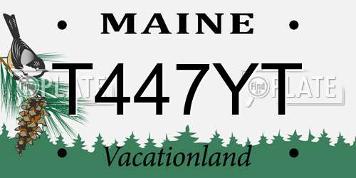 T447YT Maine License Plate