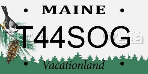 T44SOG Maine License Plate