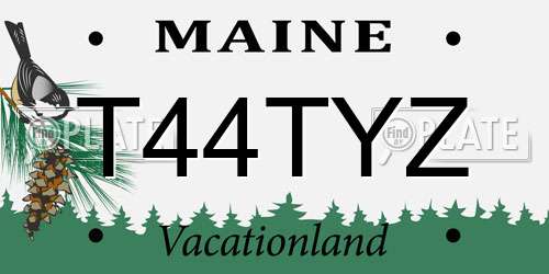 T44TYZ Maine License Plate