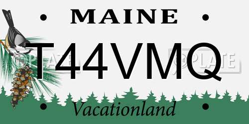 T44VMQ Maine License Plate