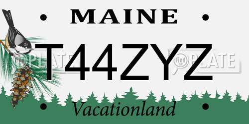 T44ZYZ Maine License Plate