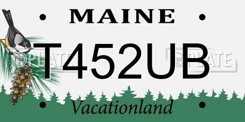 T452UB Maine License Plate