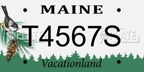 T4567S Maine License Plate