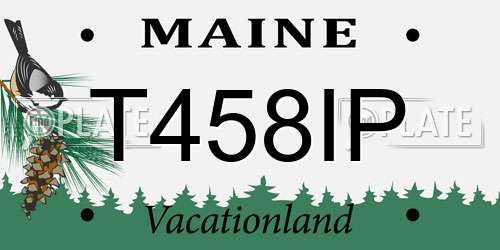 T458IP Maine License Plate