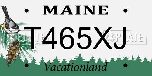 T465XJ Maine License Plate