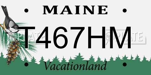 T467HM Maine License Plate
