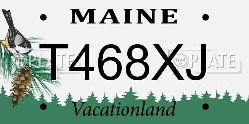 T468XJ Maine License Plate