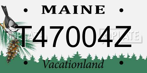 T47004Z Maine License Plate