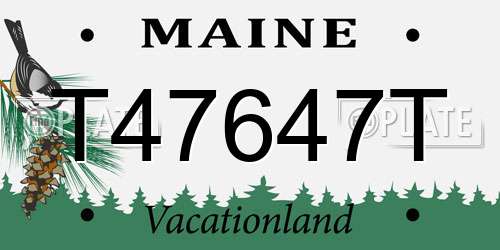 T47647T Maine License Plate