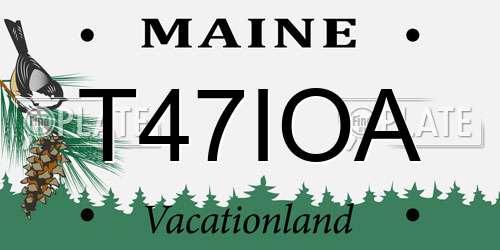 T47IOA Maine License Plate