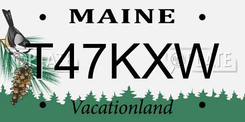 T47KXW Maine License Plate